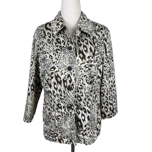 Additions by Chico’s Animal Print Light Weight Jacket - Picture 1 of 11